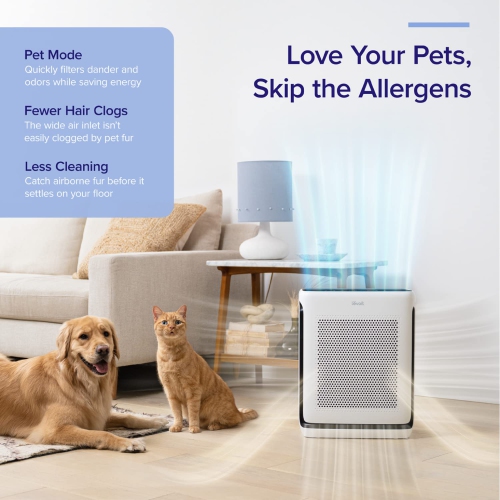 LEVOIT Air Purifiers for Home Large Room, H13 True HEPA Filter and U-Shaped Air Inlet Powerfully Remove Pet Hairs, Allergies, Smoke, Dust in Bedroom,