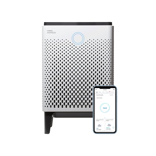 Coway Airmega 300S App-Enabled Smart Technology Compatible with Amazon Alexa True HEPA Air Purifier, 1,256 sq.ft, White