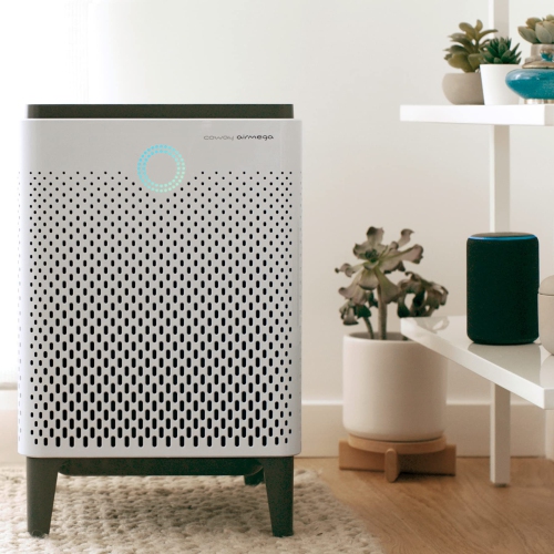 Coway Airmega 400S App-Enabled Smart Technology Compatible with Amazon Alexa True HEPA Air Purifier, Covers 1,560 sq.ft, White