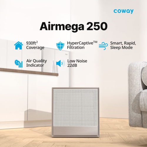 Coway Airmega 250 Smart Air Purifier, True HEPA Air Purifier with Smart Technology, Covers 930 sq. ft.