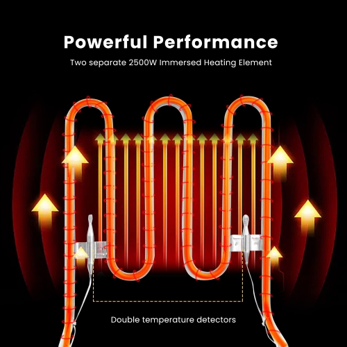 VIVOHOME 5000W 20.7 Qt Electric Deep Fryer with 2 x 6.35 QT Removable Baskets and Temperature Limiter for Commercial and Home Use