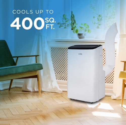 Commercial Cool CCP6JW, Dehumidifier & Fan, 9,000 BTU Bedroom AC Unit with 2 Remote Controls & Covers up to 400 Sq. Ft, Alexa & Wifi Enabled, Smart