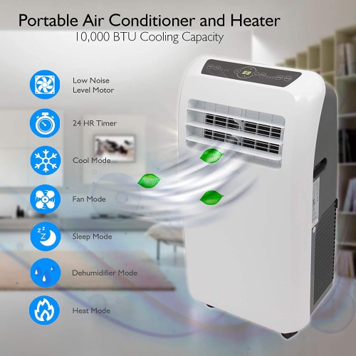 SereneLife SLACHT128 Portable Air Conditioner Compact Home AC Cooling Unit with Built-in Dehumidifier & Fan Modes, Quiet Operation, Includes Window