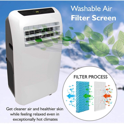 SereneLife SLACHT128 Portable Air Conditioner Compact Home AC Cooling Unit with Built-in Dehumidifier & Fan Modes, Quiet Operation, Includes Window