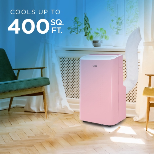 COMMERCIAL COOL Portable Air Conditioner, Dehumidifier & Fan, Portable AC 9,000 BTU Bedroom AC Unit with 2 Remote Controls & Covers up to 400 Sq.