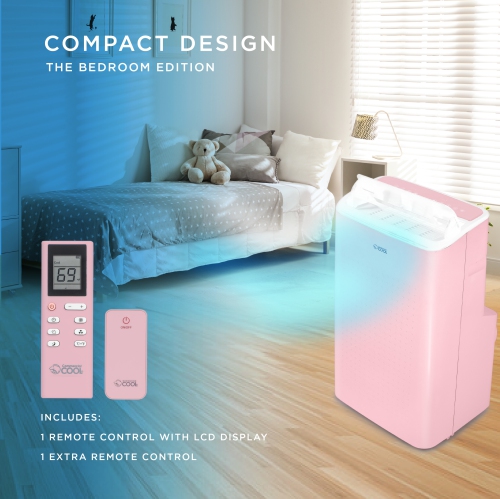 COMMERCIAL COOL Portable Air Conditioner, Dehumidifier & Fan, Portable AC 9,000 BTU Bedroom AC Unit with 2 Remote Controls & Covers up to 400 Sq.