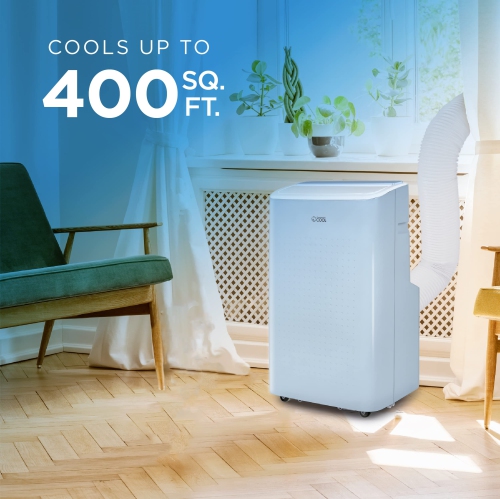 COMMERCIAL COOL Portable Air Conditioner, Dehumidifier & Fan, Portable AC 9,000 BTU Bedroom AC Unit with 2 Remote Controls & Covers up to 400 Sq.
