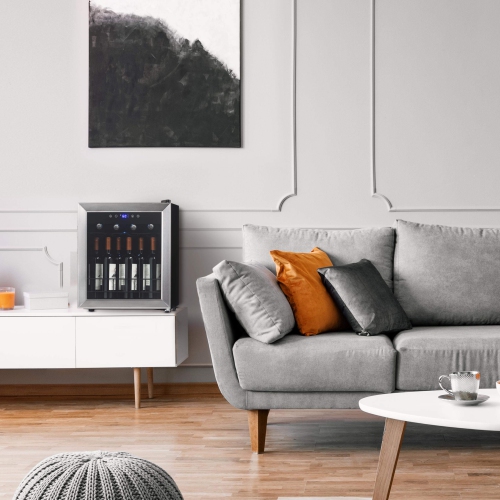 NewAir Compact Wine Cooler Refrigerator | 16 Bottle Capacity | Freestanding/Built-in Countertop Wine Cellar in Stainless Steel with UV Protected