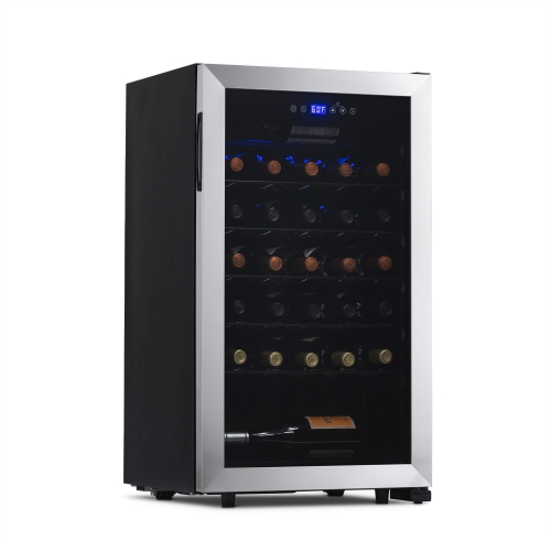 NEWAIR  Compressor Wine Cooler Refrigerator In Stainless Steel | 33 Bottle Capacity | Freestanding Or Built-In Fridge | Uv Protected Glass Door \w The Best Wine Fridge Ever!