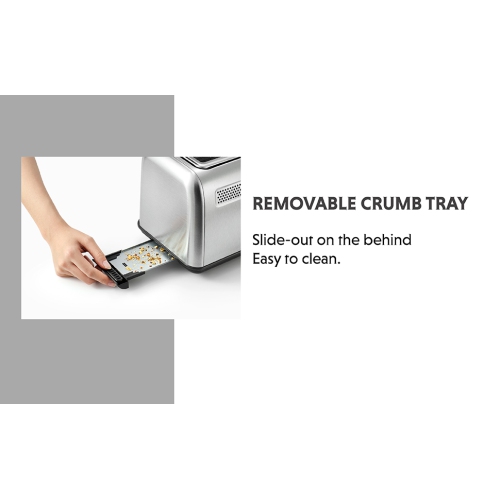 BUYDEEM DT620 2 Slice Toaster, Extra Wide Slots, Retro Stainless Steel with High Lift Lever, Bagel and Muffin Function, Removal Crumb Tray, 7-Shade