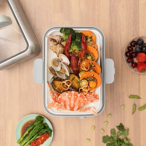 BUYDEEM G563 5-Quart Electric Food Steamer, One Touch Vegetable Steamer, Digital Multifunctional Steamer, Quick Steam in 60s, Stainless Steel Steamer