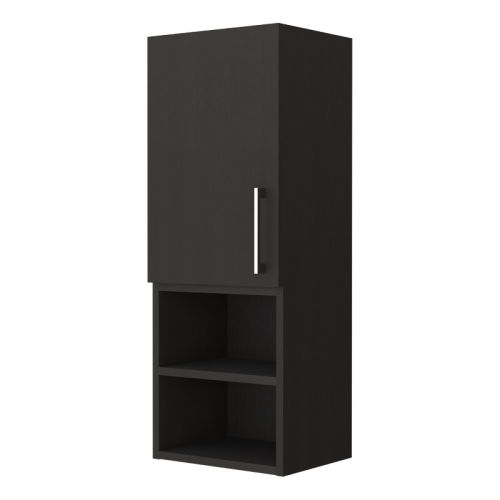 FM FURNITURE  Praia Medicine Cabinet Wengue Engineered Wood In Black