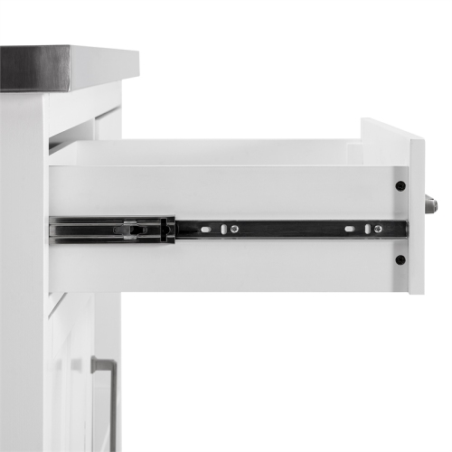 Crosley – îlot de cuisine en bois Silvia avec tabourets à dossier en X, 3 pièces, blanc