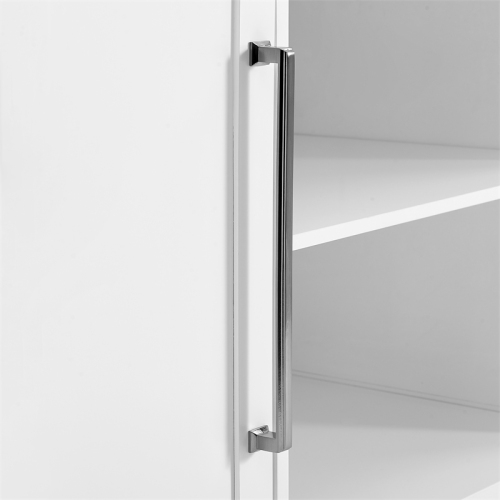 Crosley – îlot de cuisine en bois Silvia avec tabourets à dossier en X, 3 pièces, blanc