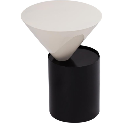Meridian Furniture Damon White Metal Top End Table with Matte Black Metal Base