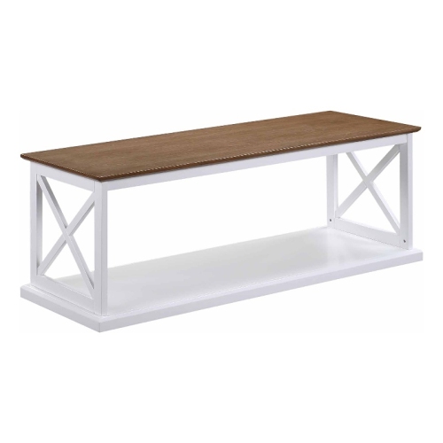 CONVENIENCE CONCEPTS  Coventry Coffee Table With Shelf In Wood Finish With Driftwood Top In White