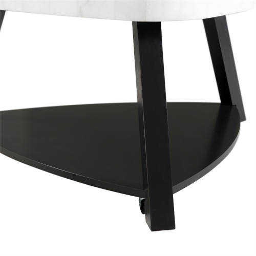 Bowery Hill Modern White Marble Top Coffee Table in White Marble