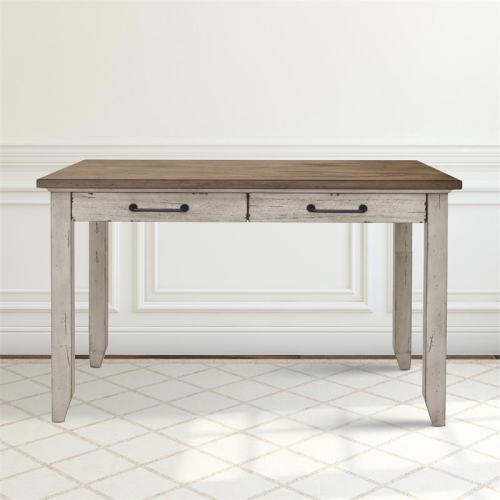 Bowery Hill Contemporary Rustic Ivory and Honey Sofa Table