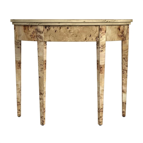 BUTLER SPECIALTY  Company Hampton Burl Demilune 36" Console Table - In Light Brown