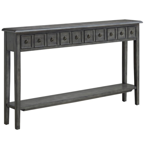 BOWERY HILL  Transitional Long Wood Console Table In Finish In Gray