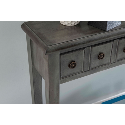 Bowery Hill Transitional Long Wood Console Table in Gray Finish