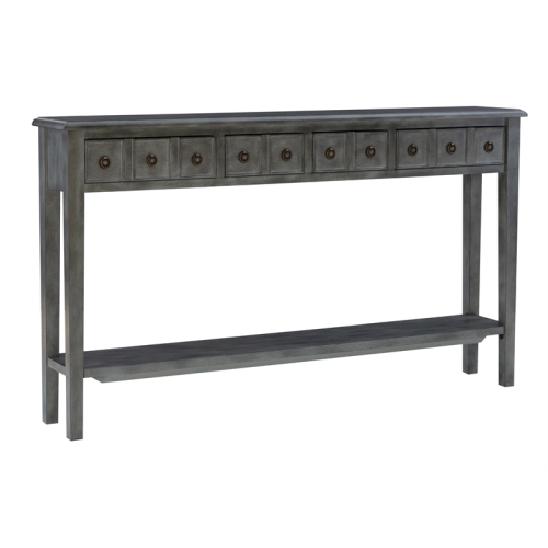 Bowery Hill Transitional Long Wood Console Table in Gray Finish
