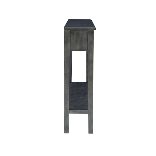 Bowery Hill Transitional Long Wood Console Table in Gray Finish