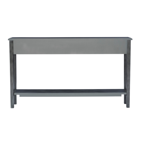 Bowery Hill Transitional Long Wood Console Table in Gray Finish