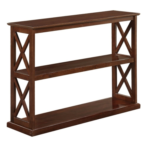 CONVENIENCE CONCEPTS  Coventry Console Table With Shelves In Espresso Wood Finish With "x" Side Frames
