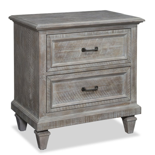 BOWERY HILL  Modern Wood 2 Drawer Nightstand In Dovetail Gray