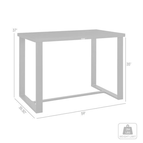 Felicia Outdoor Patio Counter Height Dining Table in Black