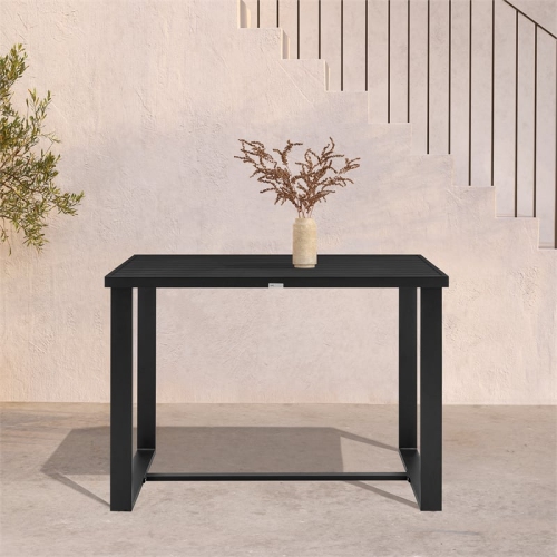 Felicia Outdoor Patio Counter Height Dining Table in Black