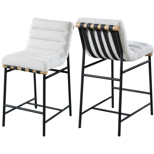 Meridian Furniture Burke Cream Faux Leather Counter Stool