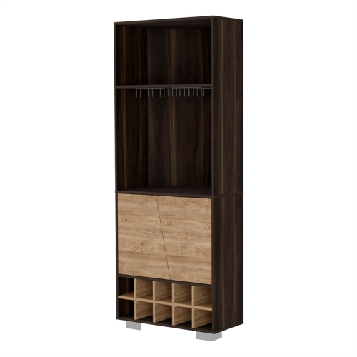 FM FURNITURE  Bahamas Corner Bar Dark Oak (Brown) / Pine Engineered Wood