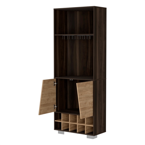FM FURNITURE Bahamas Corner Bar Dark Oak / Pine Engineered Wood
