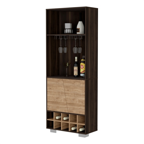FM FURNITURE Bahamas Corner Bar Dark Oak / Pine Engineered Wood