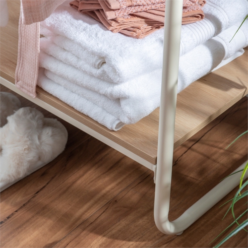 Linon Paisley Tall Metal Clothing Rack in White