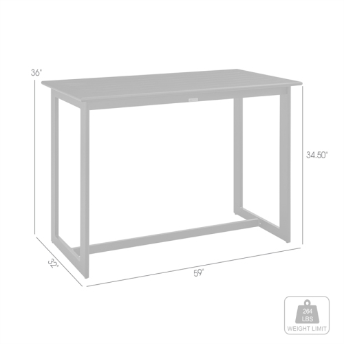 Grand Outdoor Patio Counter Height Dining Table in Black