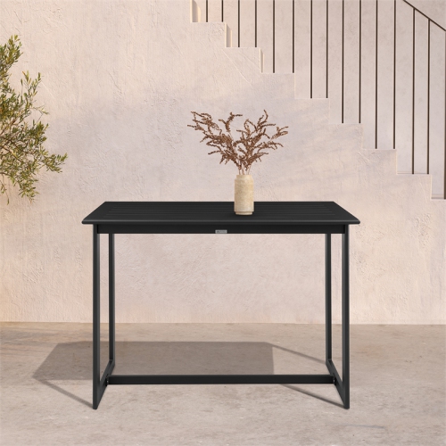 Grand Outdoor Patio Counter Height Dining Table in Black