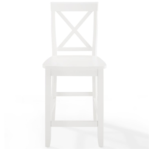 Bowery Hill 24" Solid Wood X-Back Counter Stool in White