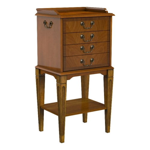 BOWERY HILL  Traditional Styled Wood 4-Drawer Brown Finish Chest