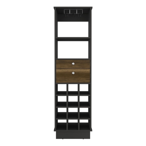 FM FURNITURE – Armoire de bar Hype, bois d’ingénierie noyer-noir Wengue