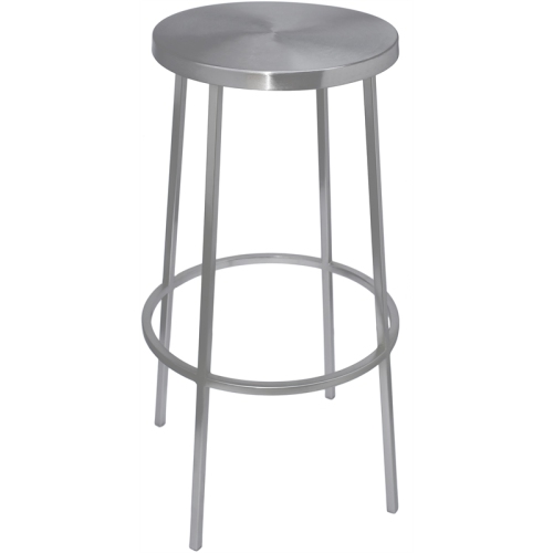 Meridian Furniture Tyson Brushed Silver Iron Barstool
