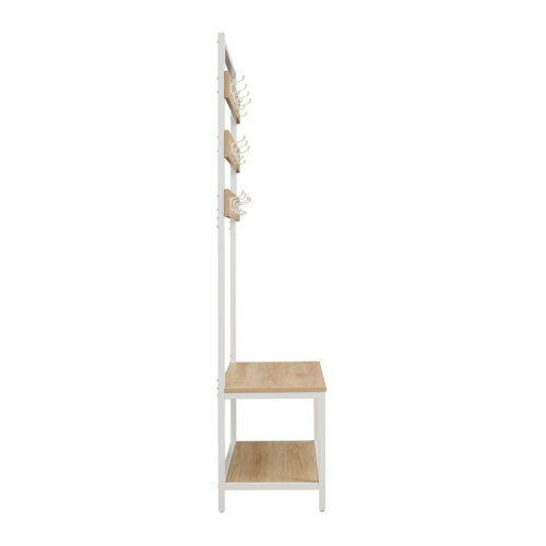 Linon Larkin Metal and Wood Hall Tree in White