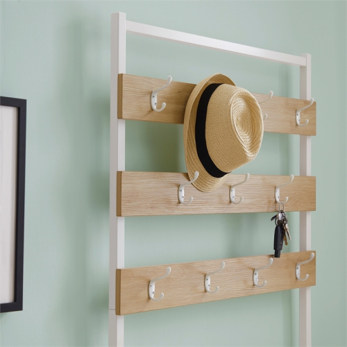 Linon Larkin Metal and Wood Hall Tree in White