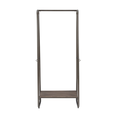 Linon Paisley Tall Metal Clothing Rack in Pewter