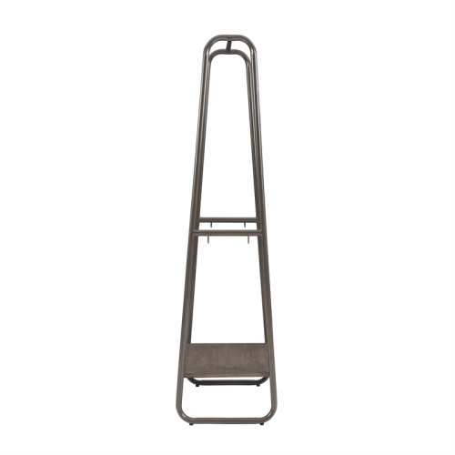 Linon Paisley Tall Metal Clothing Rack in Pewter