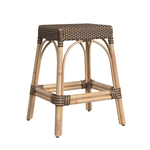 BUTLER SPECIALTY  Company Robias Rattan 24.5" Counter Stool - Brown And Tan Dot