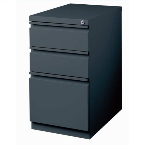 2 Piece Mobile File Cabinet in Charcoal and File Caddy in Black