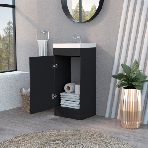 FM FURNITURE Toledo Bathroom Vanity Black Wengue Engineered Wood